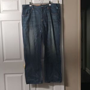Parish button fly Health Wealth Wisdom distressed jeans  Sz 42  NWOT
